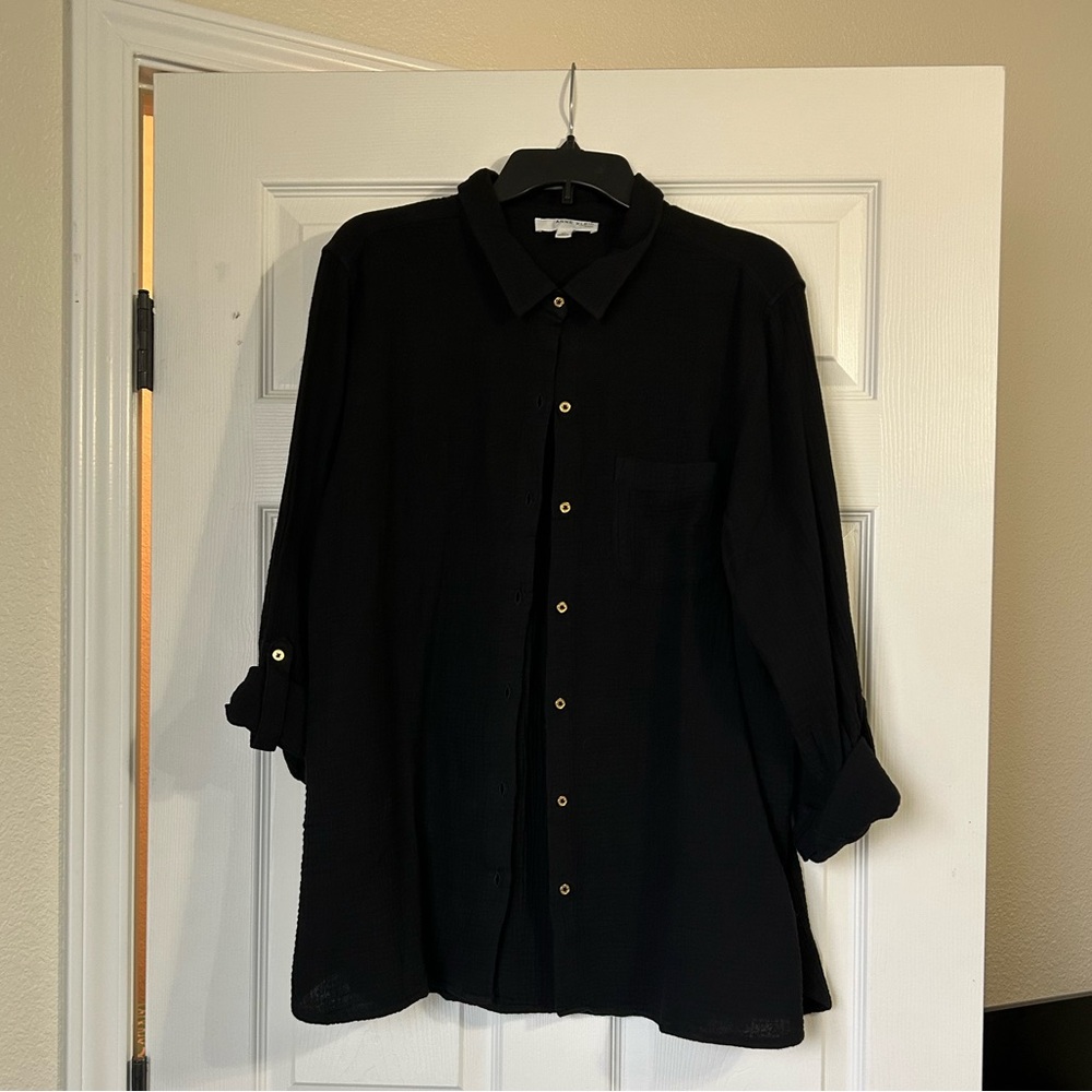 Anne Klein roll sleeve shirt